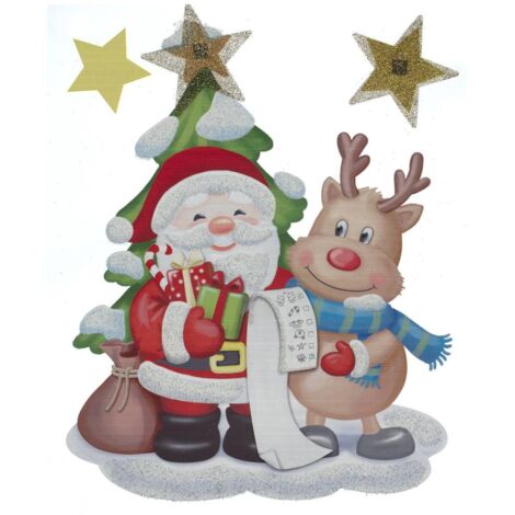 POP UP Santa Claus und Company Aufkleber - Weihnachtsmann-sterne