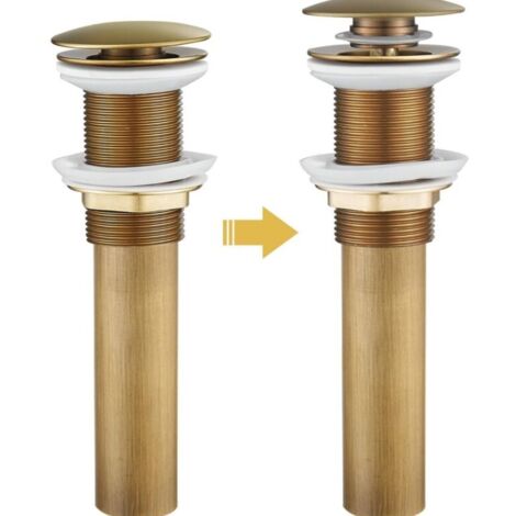 Pop Up Sink Drain without Overflow, Brass Sink Drain, Pop up Drain Plug