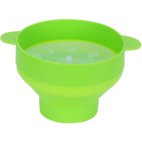 Popcorn Bucket Folding Silicone DIY Popcorn Maker Bowl with Lid Kitchen Accessory(With HandleGreen )