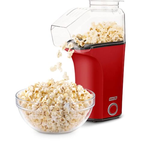 Popcorn Maker - Hot Air Popper - 16 Cups Capacity - Butter Melting Tray Included - For Home Use - Red