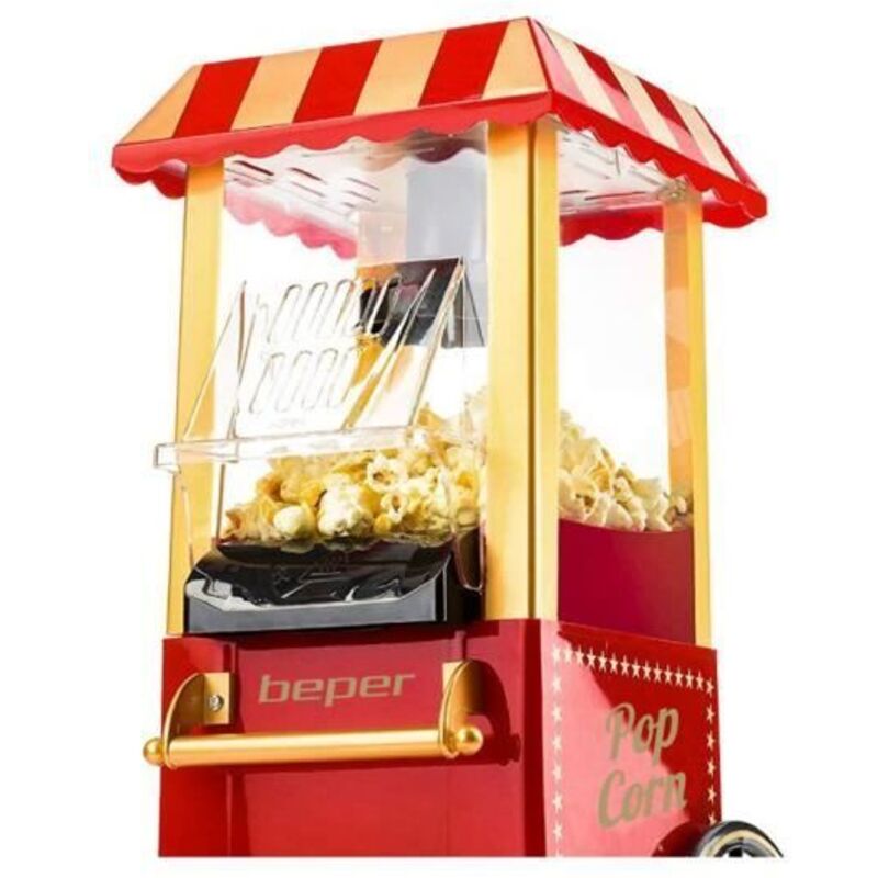 Lgvshopping Popcornmaschine - Beper - Rot - Abs - Stil Der 1950er Jahre - Schnelle Zubereitung