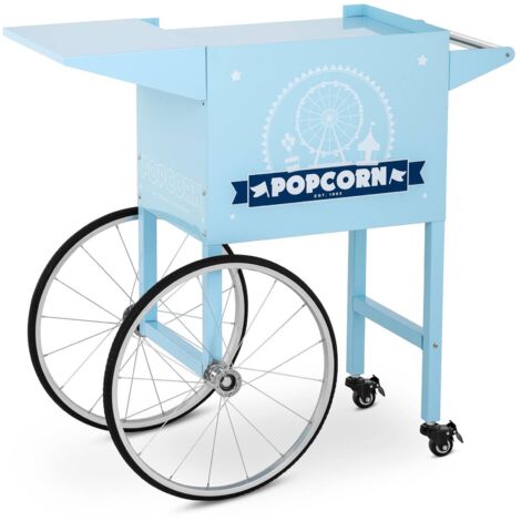 Popcornwagen Wagen für Popcornmaschine Popcorntrolley 2 Bremsen blau - Blau