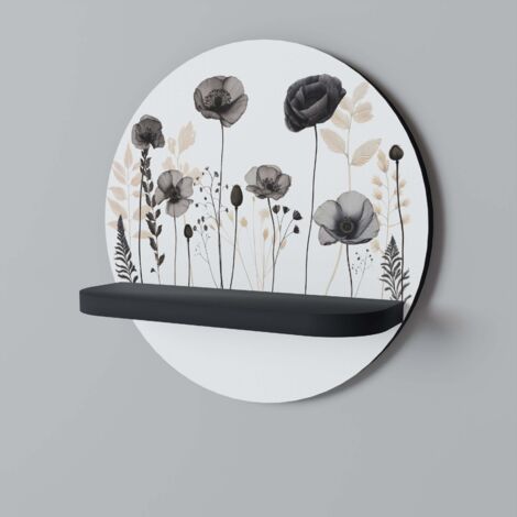 POPPY ALLURE Rundes Regal Schwarz