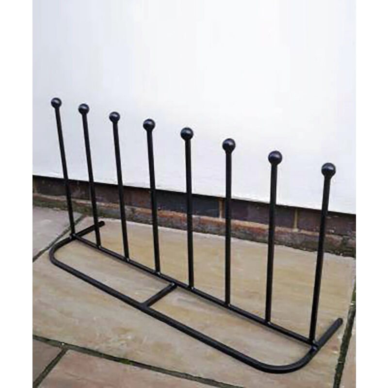 Poppy Forge - 4 Pair Boot Rack (Long) - Steel Wellie Stand - Steel - L30.4 x W88.9 x H48.3 cm - Black