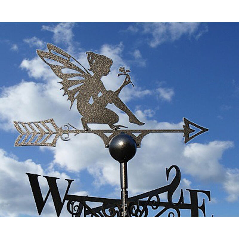 Fairy Weathervane - Solid Steel - W61 x H88 cm - Black