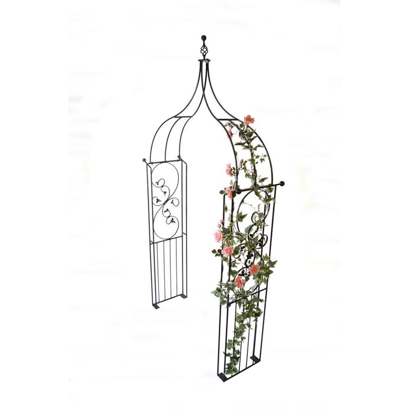 Imperial Ogee Arch (Inc Ground Spikes) Garden Archway - Solid Steel - L43.2 x W137.2 x H284.5 cm