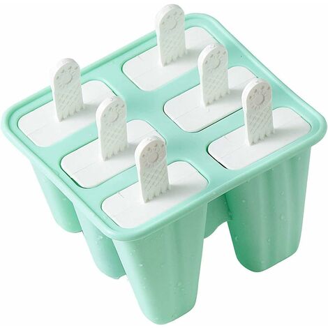 Popsicle Mould??Popsicle Molds 6 Pieces Silicone Ice Pop Molds BPA Free Popsicle Mold Reusable Easy Release Ice Pop Make (Green)