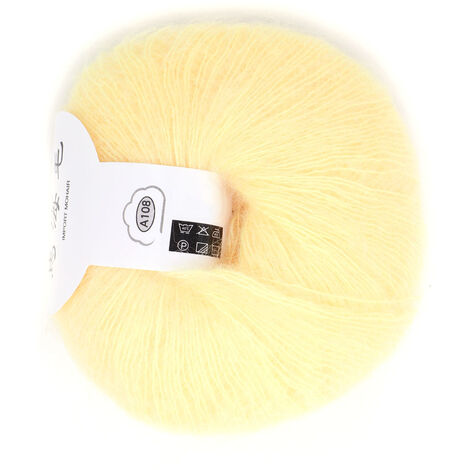 Popular Soft Mohair Pashm Knit Angora Long Wool Yarn Hot (jaune clair)