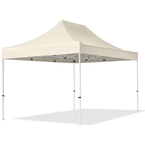 Popup Garden Gazebo 3 x 4,5 m - without Sidewalls in folding Canopy high performance polyester ECONOMY in creme - cream