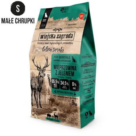 Porc aux saveurs forestières de Wiejska Zagroda avec chips de cerf S 9 kg