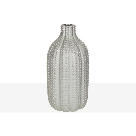 Porc-Vase. Silber 16x16x32cm