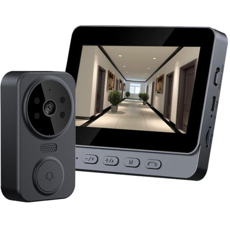 Porceau d'interphone visuel sans fil de 4,3 pouces Écran IPS 2.4G avec écran, surveillance vidéo haute définition intelligente intelligente à deux voies pour la villa à domicile appartement