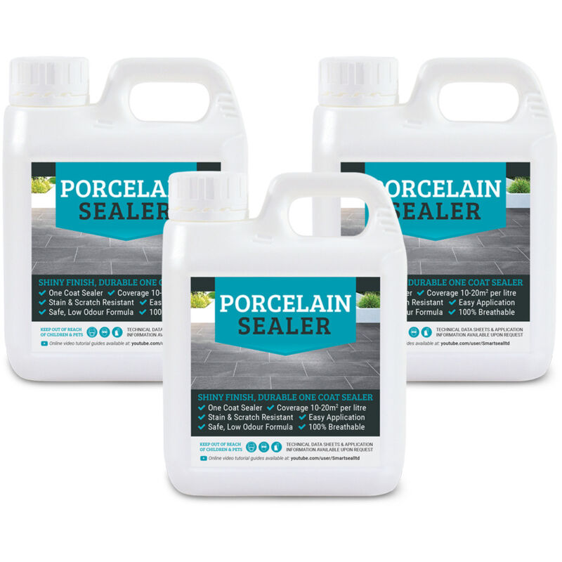 Porcelain Sealer - One-coat, easy application, stain & scratch resistant, 100% breathable - 3 x 1 Litre