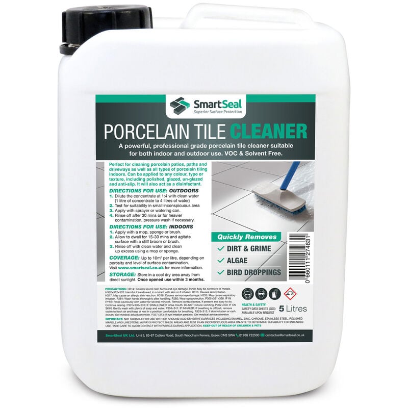 Smartseal - Porcelain Tile Cleaner - Professional-grade cleaner for both indoor & outdoor use