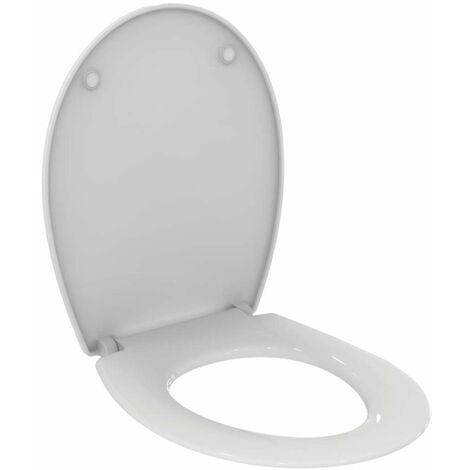 PORCHER ABATTANT WC SIMPLE E131801 CHARNIÈRES ACIER INOXYDABLES BLANC RÉSISTANT THERMODUR FIXATION PAR LE DESSOUS INCLUSES