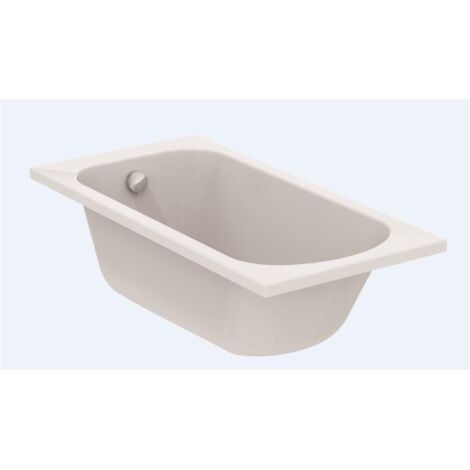 Porcher – Baignoire droite 170x75 cm – Acrylique blanche – Piétements métalliques réglables – À encastrer ou à poser avec tablier