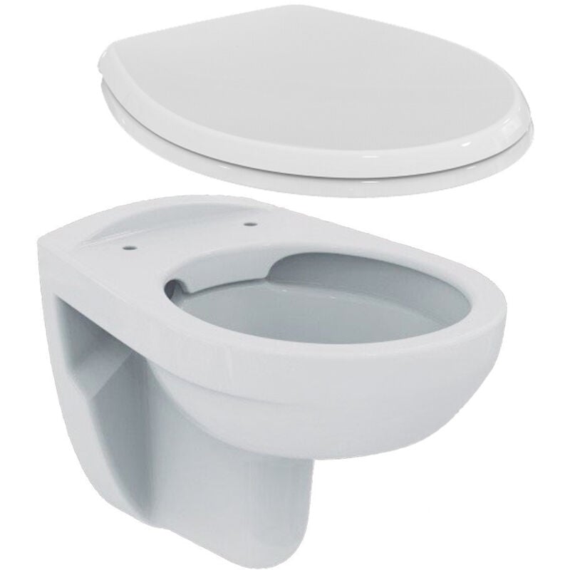 Porcher - Ideal Standard Pack wc suspendu sans bride + abattant Eurovit ( Rimless)