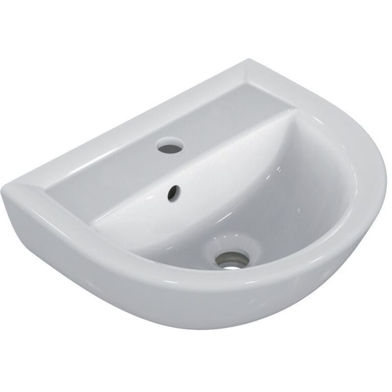 Porcher - Lave-main Ulysse percé 1 Trou Central Fixation Mural 45X35cm Blanc - Idéal Standard