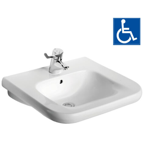Porcher Matura 2 lavabo PMR 60 x 55 cm en porcelaine vitrifiée, Blanc (S221901)