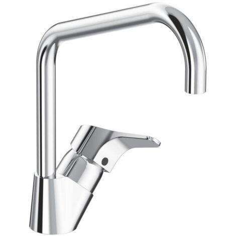 Porcher – Mitigeur de cuisine col de cygne haut orientable – Poignée métal – Cartouche céramique 38 mm – Limiteur de température intégré - D0797aa