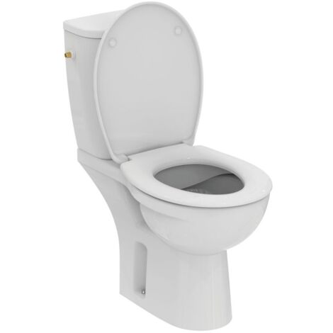 Porcher – Pack WC sur pied Ulysse – Ensemble complet avec abattant frein de chute – Dimensions 66 x 36,5 cm – Modèle sans bride