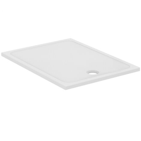 Porcher – Receveur de douche extra-plat 120x90cm rectangulaire blanc – Grès émaillé – Installation à poser ou encastrer – Ressaut interne 2 cm