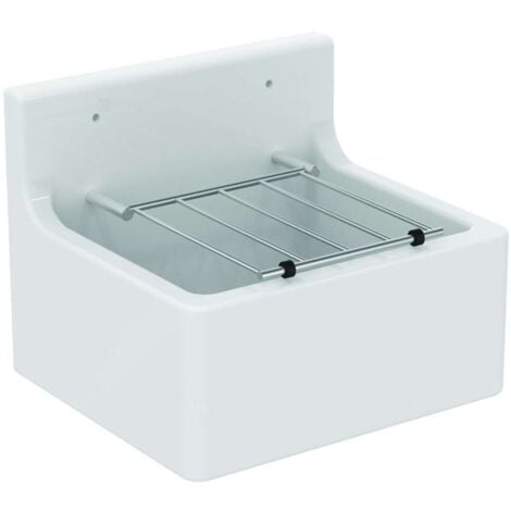 PORCHER Ideal Standard Ausgussbecken - Ausgussbecken 46x38 cm, mit Klapprost, weiß/verchromt S593901