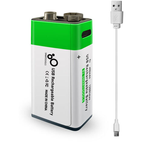 Port De Type C Rechargeable 9V Lithium Battery 650Mah Tension Constante De Haute Capacite Recharge Rapide Utilite Respectueuse De L'Environnement Batterie Reutilisable Pour La Guitare De Microphone, 1