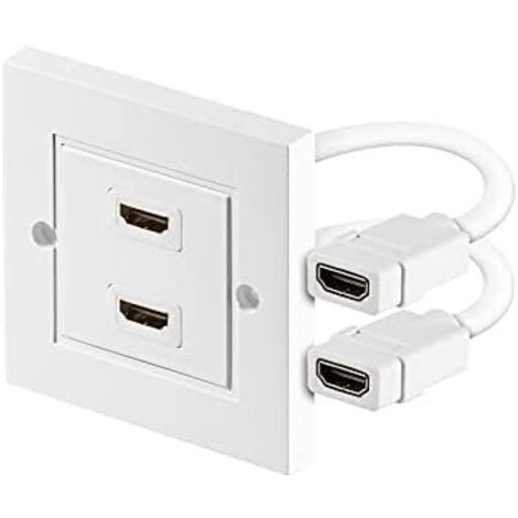 Port mural HDMI 2x prise HDMI type A doré – Connectivité audio optimale pour home cinéma – Construction robuste pour durabilité – Goobay