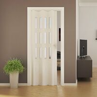 Porte Da Interno Bianche Con Vetro.Porta A Soffietto Da Interno 88 5x214 Cm In Pvc Con Vetro Saba Jasmine Bianca