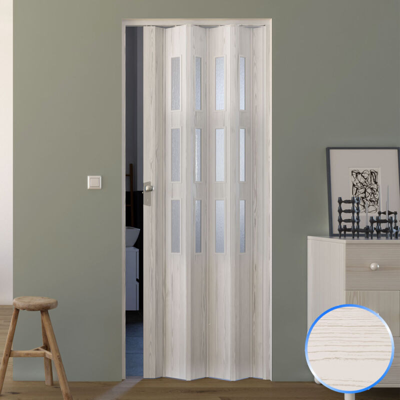 Porta A Soffietto Da Interno In Pvc 88,5x214 Cm Mod. Luciana Vetro ...
