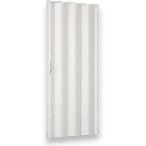 Porta a soffietto in pvc rigido con apertura laterale e chiusura con maniglia 82x212 cm