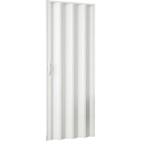 Porta a Soffietto in PVC spessore 9 mm "RIGI" con serratura 82 x h 210 cm -Bianco
