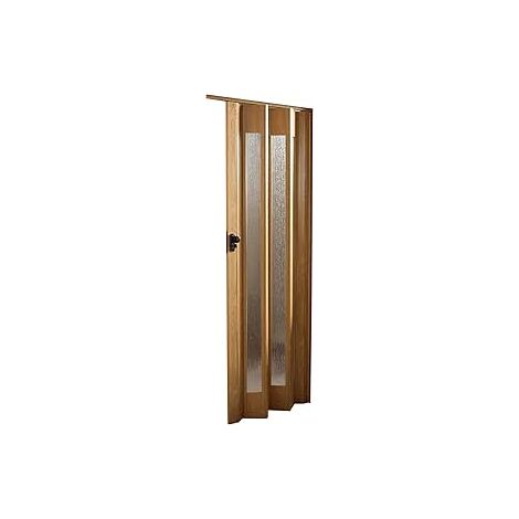 Porta a Soffietto Royal Noce 85x214H cm Inserti PS Motivo ad Onda