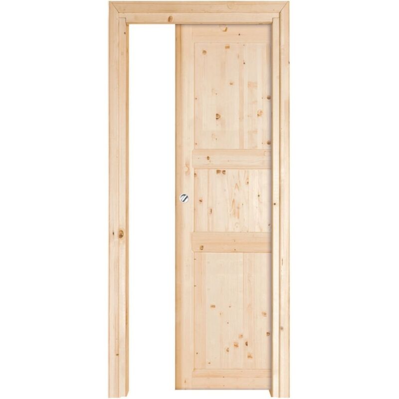 PORTA ABETE GREZZO SCORREVOLE INTERNO MURO - 210 x...