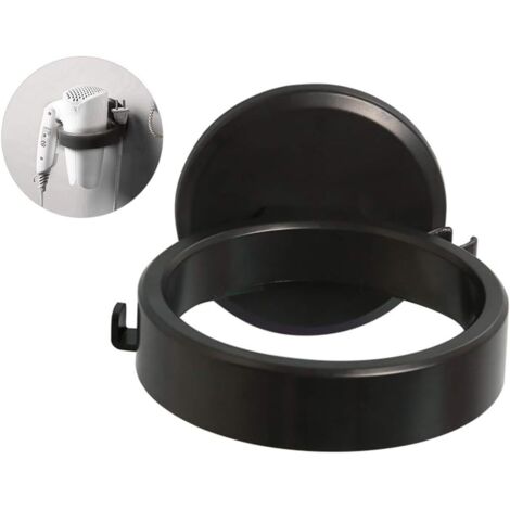Porta asciugacapelli da parete, 2 pezzi, mensola portaoggetti in plastica per bagno, antitraccia, impermeabile, autoadesivo, resistente (nero)