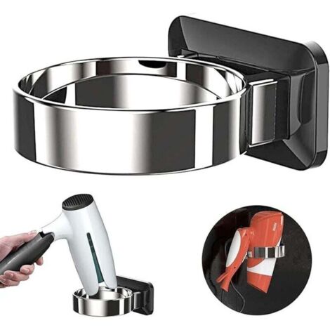 Porta asciugacapelli per bagno, supporto adesivo in plastica, porta asciugacapelli per bagno, porta asciugacapelli per casa, hotel, contenitore per asciugacapelli
