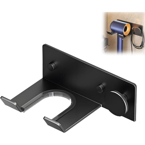 Porta asciugacapelli senza trapano, supporto per asciugacapelli autoadesivo 3 in 1, staffa in metallo, supporto per asciugacapelli a parete, per bagno, camera da letto, parrucchiere