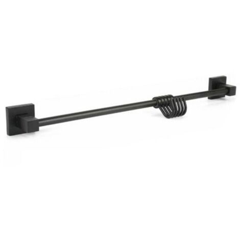 PORTA ASCIUGAMANI 5 GANCI SUPPORTO ARREDO BAGNO CASA CUCINA NERO 02115