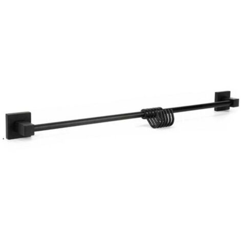 PORTA ASCIUGAMANI 6 GANCI SUPPORTO ARREDO BAGNO CASA CUCINA NERO 02116