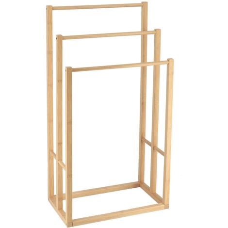 Porta asciugamani a 3 barre in bambù - bambù - Tendance