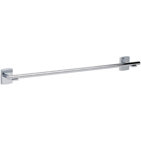 Porta asciugamani a barra tesa Klaam, metallo cromato, autoadesivo, tecnologia di montaggio adesiva, 60mm x 646mm x 73mm