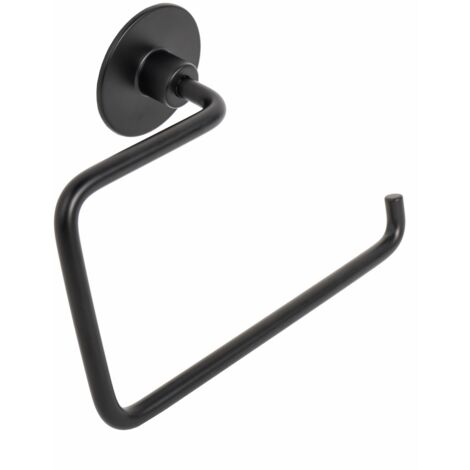 Porta Asciugamani ad Anello da Bagno Nero a Parete Acciaio Wind Black