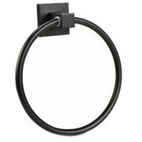 PORTA ASCIUGAMANI BAGNO PARETE ANELLO NERO SUPPORTO ARREDO BAGNO 02096
