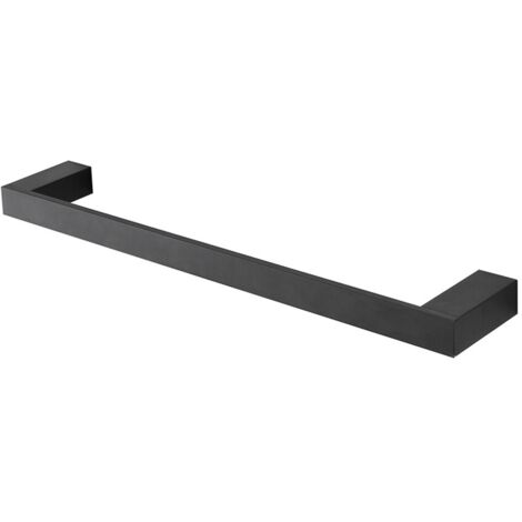 Porta asciugamani diritto da muro L 45 cm in alluminio nero Sky