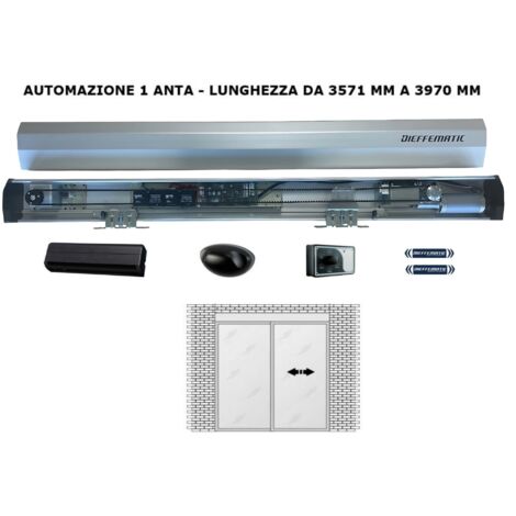 Porta Automatica A Vetri 1 Anta Fino A 397 Cm 24v Compatibile Con Kaba