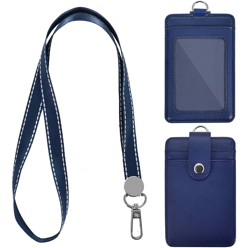 Porta badge in pelle pu, porta carte d'identità