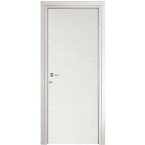 porta battente da interno reversibile in frassino bianco, 80x200 cm