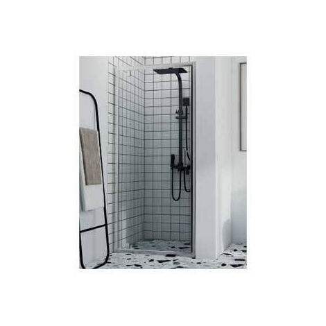 Porta battente pivot da 67-71 cm Per Box Nicchia - H190 cm Reversibile Pannello 6mm - Vetro Temprato Trasparente