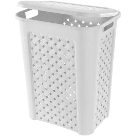 PORTA BIANCHERIA ARIANNA DA 50LT IN COLORE BIANCO 43.5 X 33.5 X H 55 CM